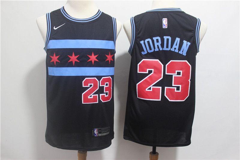 Men Chicago Bulls 23 Jordan Black City Edition Game Nike NBA Jerseys